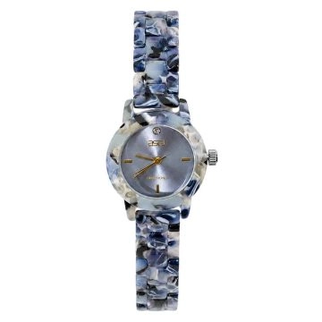 asta-Women Acetate Japan Quartz Watch Nordic Ice & Cobalt Porcelain Swirl 25902-Acetate Strap