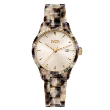 asta-Women Acetate Japan Quartz Watch Twilight Crystal Swirl 16301-Acetate Strap