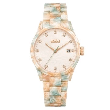 asta-Women Acetate Japan Quartz Watch Peach Creek Drift 16401-Acetate Strap