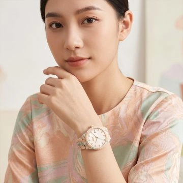 asta-Women Acetate Japan Quartz Watch Peach Creek Drift 16401-Acetate Strap