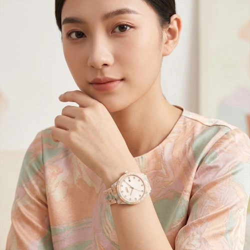 asta-Women Acetate Japan Quartz Watch Peach Creek Drift 16401-Acetate Strap