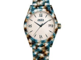 asta-Women Acetate Japan Quartz Watch Ocean Obsidian Tortoise 16501-Acetate Strap