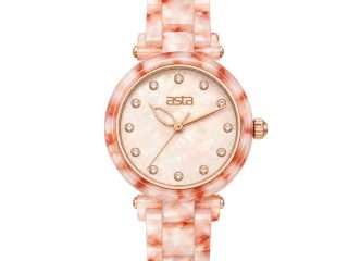asta-Women Acetate Japan Quartz Watch Sakura Agate Swirl 16601-Acetate Strap