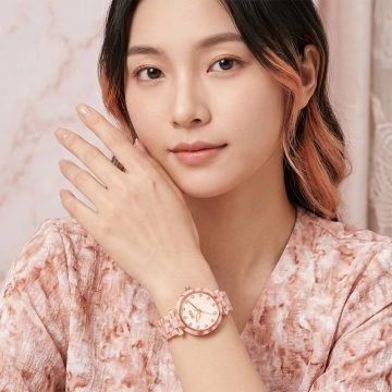 asta-Women Acetate Japan Quartz Watch Sakura Agate Swirl 16601-Acetate Strap