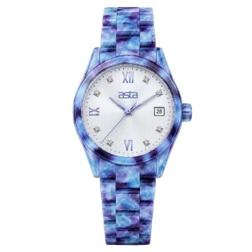 asta-Women Acetate Japan Quartz Watch Galaxy Dust Drift 16801-Acetate Strap