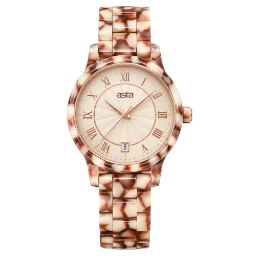 asta-Women Acetate Japan Quartz Watch Chai Leopard Obsidian 17001-Acetate Strap