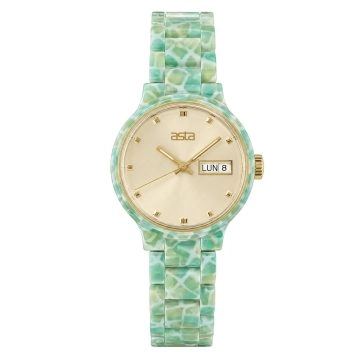 asta-Dameur i acetat med japansk kvarts, Celadon Snow Essence 17501 – rem i acetat