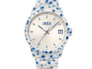 asta-Women Acetate Japan Quartz Watch Cobalt Porcelain Essence 18101-Acetate Strap