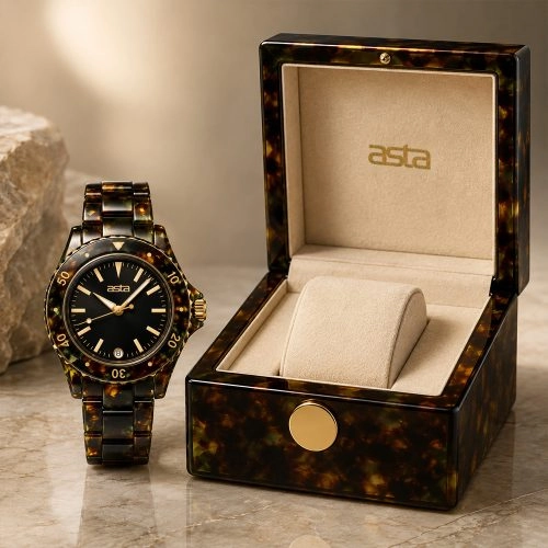 asta-Women Acetate Japan Quartz Watch Midnight Oasis Drift 18201-Acetate Strap