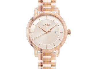 asta-Women Acetate Japan Quartz Watch Oatmeal Silk Drift 18301-Acetate Strap