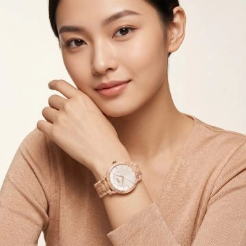 asta-Women Acetate Japan Quartz Watch Oatmeal Silk Drift 18301-Acetate Strap