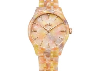 asta-Women Acetate Japan Quartz Watch Sunset Opal Swirl 18601-Acetate Strap