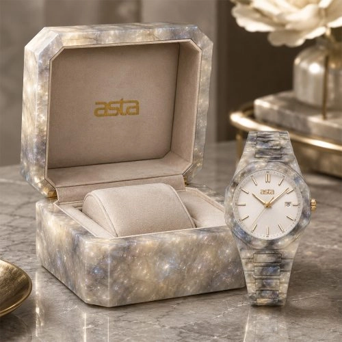 asta-Women Acetate Japan Quartz Watch Stardust Glacial Essence 18701-Acetate Strap