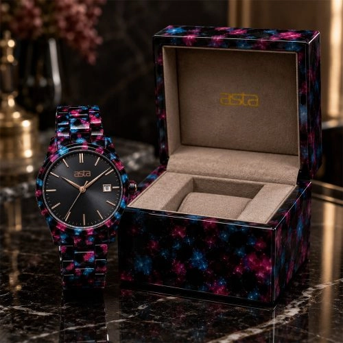 asta-Women Acetate Japan Quartz Watch Cyber Quartz Fragment 18801-Acetate Strap