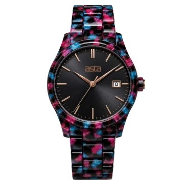 asta-Women Acetate Japan Quartz Watch Cyber Quartz Fragment 18801-Acetate Strap