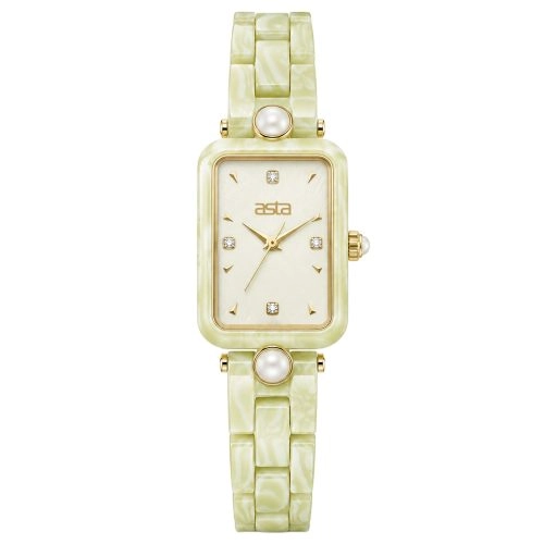 asta-Women Acetate Japan Quartz Watch Lime Sorbet Swirl 19201-Acetate Strap