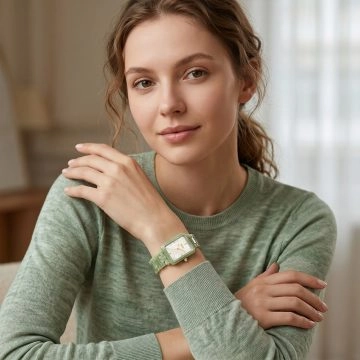 asta-Women Acetate Japan Quartz Watch Mint Jade Essence 19301-Acetate Strap