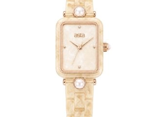 asta-Women Acetate Japan Quartz Watch Oatmeal Cream Swirl 19501-Acetate Strap