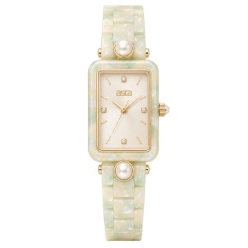 asta-Women Acetate Japan Quartz Watch Vanilla Mint Essence 19601-Acetate Strap