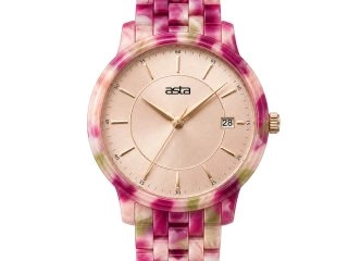 asta-Women Acetate Japan Quartz Watch Sakura Ribbon Swirl 19801-Acetate Strap