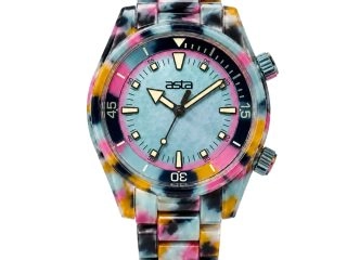 asta-Women Acetate Japan Quartz Watch Neon Reef Camo Swirl 20301-Acetate Strap