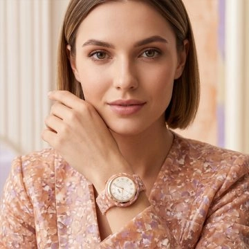 asta-Women Acetate Japan Quartz Watch Volcanic Fire Quartz 20501-Acetate Strap