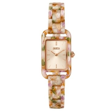 asta-Women Acetate Japan Quartz Watch Arctic Obsidian Matrix 20601-Acetate Strap