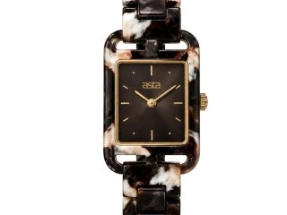asta-Women Acetate Japan Quartz Watch Obsidian Alabaster Drift 21101-Acetate Strap
