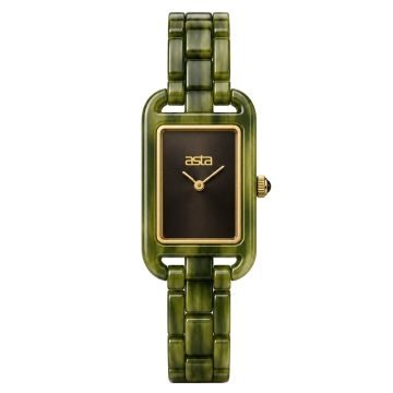 asta-Women Acetate Japan Quartz Watch Deep Oak Moss Swirl 21201-Acetate Strap
