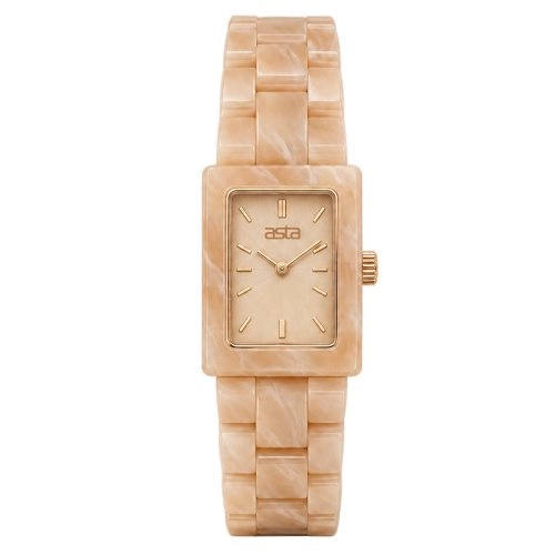 asta-Women Acetate Japan Quartz Watch Alabaster Almond Essence 21301-Acetate Strap