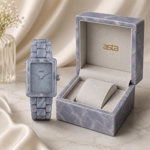 asta-Women Acetate Japan Quartz Watch Glacial Mist Swirl 21501-Acetate Strap