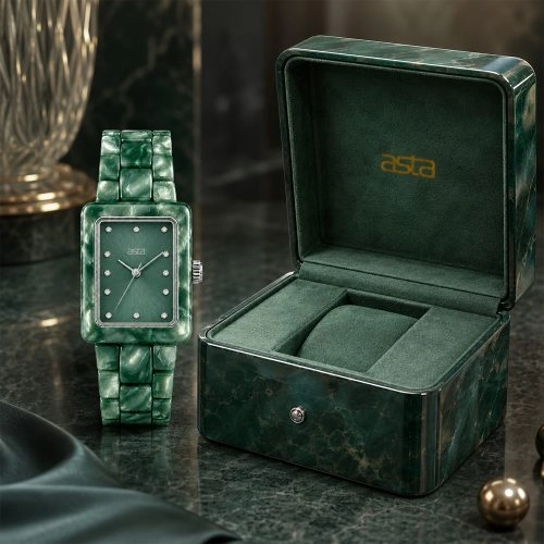 asta-Women Acetate Japan Quartz Watch Jadeite Ore Essence 21601-Acetate Strap