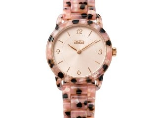 asta-Women Acetate Japan Quartz Watch Rose Tortoise Fragment 21701-Acetate Strap