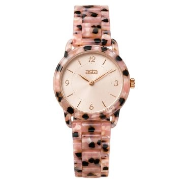 asta-Women Acetate Japan Quartz Watch Rose Tortoise Fragment 21701-Acetate Strap