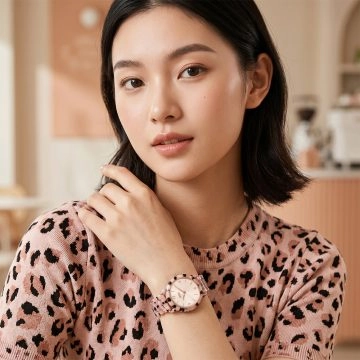 asta-Women Acetate Japan Quartz Watch Rose Tortoise Fragment 21701-Acetate Strap