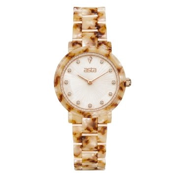 asta-Women Acetate Japan Quartz Watch Alabaster Creamy Essence 22201-Acetate Strap