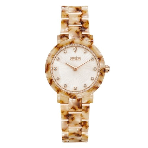asta-Women Acetate Japan Quartz Watch Alabaster Creamy Essence 22201-Acetate Strap