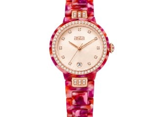 asta-Women Acetate Japan Quartz Watch Crimson Sorbet Drift 22401-Acetate Strap