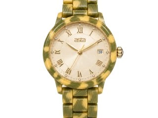 asta-Women Acetate Japan Quartz Watch Sage Almond Essence 22501-Acetate Strap
