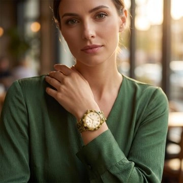 asta-Women Acetate Japan Quartz Watch Sage Almond Essence 22501-Acetate Strap