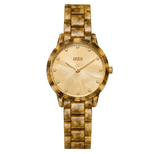 asta-Women Acetate Japan Quartz Watch Sunlit Almond Essence 22801-Acetate Strap