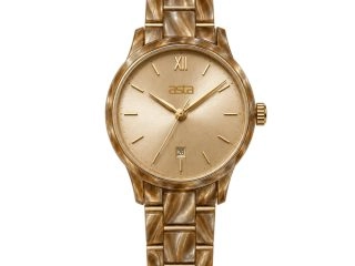 asta-Women Acetate Japan Quartz Watch Sunlit Gold Drift 22901-Acetate Strap