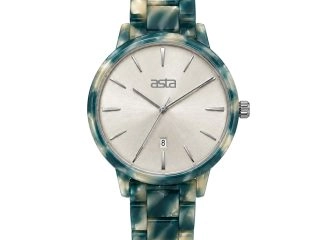 asta-Women Acetate Japan Quartz Watch Glacial Jade Swirl 23101-Acetate Strap