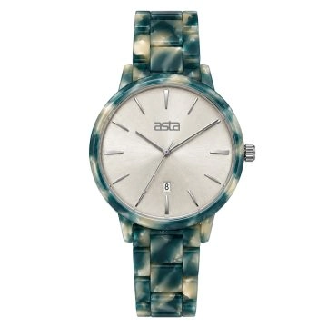 asta-Women Acetate Japan Quartz Watch Glacial Jade Swirl 23101-Acetate Strap