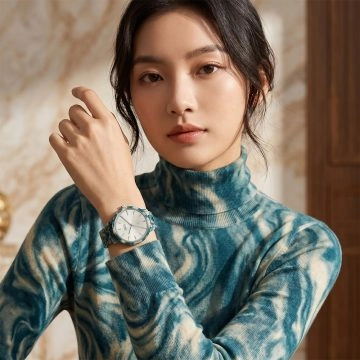 asta-Women Acetate Japan Quartz Watch Glacial Jade Swirl 23101-Acetate Strap