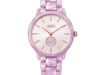asta-Women Acetate Japan Quartz Watch Lavender Opal Swirl 23201-Acetate Strap