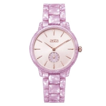 asta-Women Acetate Japan Quartz Watch Lavender Opal Swirl 23201-Acetate Strap