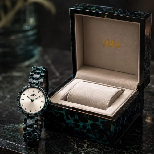 asta-Women Acetate Japan Quartz Watch Silent Aurora Drift 23501-Acetate Strap