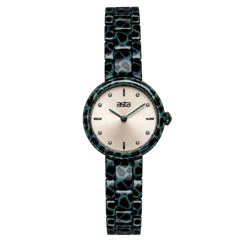 asta-Women Acetate Japan Quartz Watch Silent Aurora Drift 23501-Acetate Strap