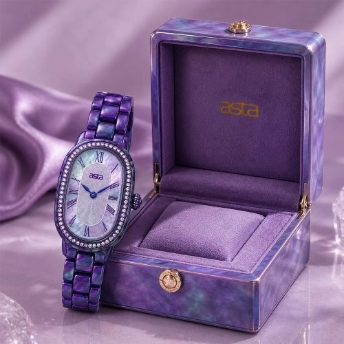 asta-Women Acetate Japan Quartz Watch Midnight Lavender Ore Essence 23801-Acetate Strap
